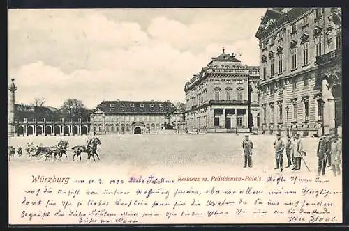 AK Würzburg, Residenz m. Präsidenten-Palais