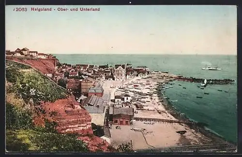 AK Helgoland, Ausblick auf Ober- und Unterland