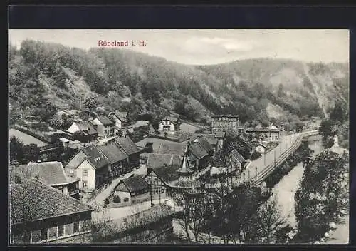 AK Rübeland i. H., Ortsansicht aus der Vogelschau