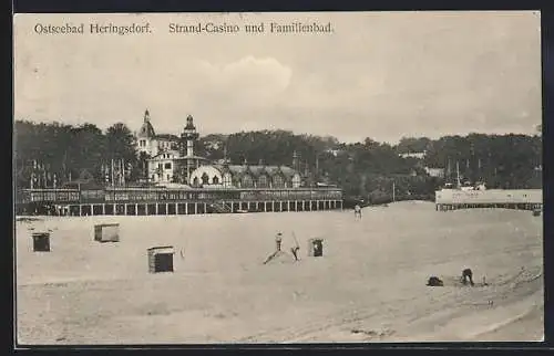 AK Heringsdorf / Ostseebad, Strand-Casino und Familienbad