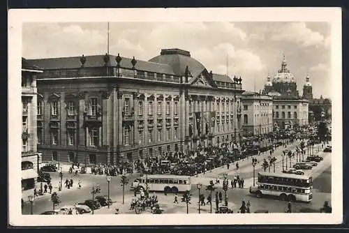 AK Berlin, Unter den Linden mit der Staatsbibliothek