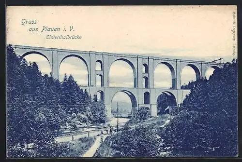 AK Plauen i. V., Elsterthalbrücke