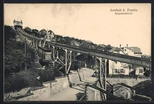 AK Dresden-Loschwitz, Ansicht der Bergschwebebahn