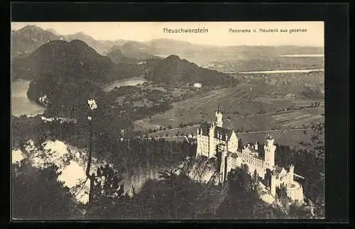 AK Neuschwanstein, Panorama von Neudeck aus