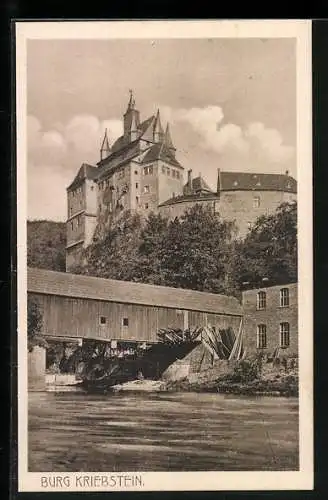 AK Kriebstein, Blick hinauf zur Burg