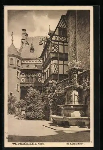 AK Wernigerode a. Harz, Ansicht im Schlosshof