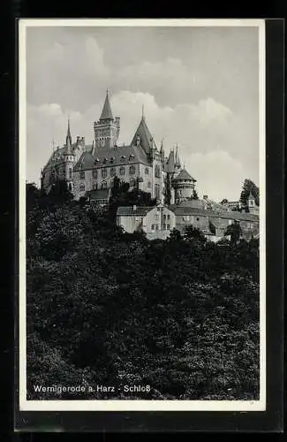 AK Wernigerode a. Harz, Blick zum Schloss