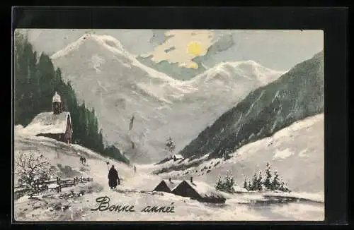 Künstler-AK V.K., Vienne Nr. 5104: Verschneite Berglandschaft