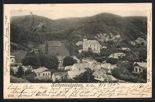 AK Kaltenleutgeben, Ortsansicht mit Kirche