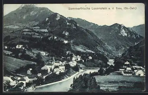 AK Losenstein a. d. Enns, Panoramablick auf den Ort