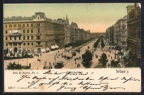 AK Wien, Schottenring mit Hotel de France, No.3