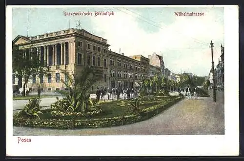 AK Posen / Poznan, Raczynski`sche Bibliothek in der Wilhelmstrasse