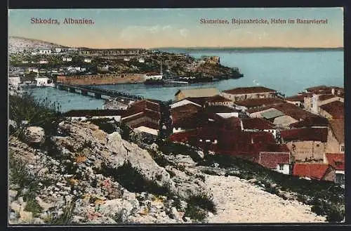 AK Shkodra, Skutarisee, Bojanabrücke, Hafen im Bazarviertel