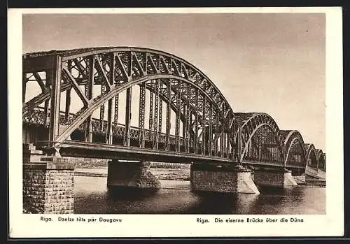 AK Riga, Die eiserne Brücke über die Düna