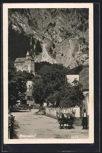 AK Hohe Wand, Maiersdorf, Strassenpartie mitKirche