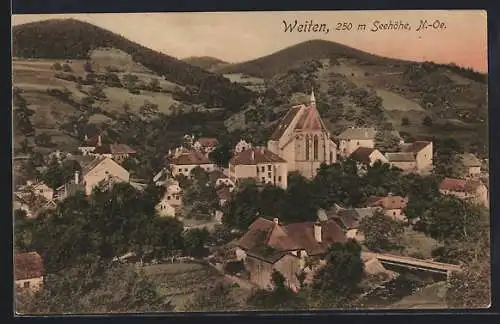 AK Weiten, Ortsansicht mit Kirche