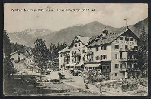 AK Prags, Hotel Wildbad Neuprags mit Franz Josefshöhe