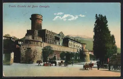 AK Trento, Castelle del Buon Consiglio, Burg, Pferdekarren