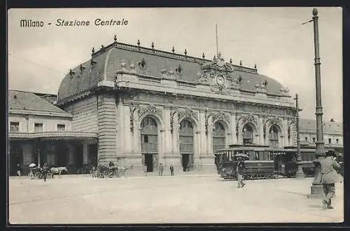 AK Milano, Stazione Centrale, Strassenbahn