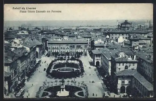 AK Livorno, Piazza Vittorio Emanuele con Panorama