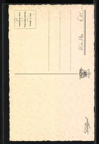 Künstler-AK Junge reicht Geisha eine Rose