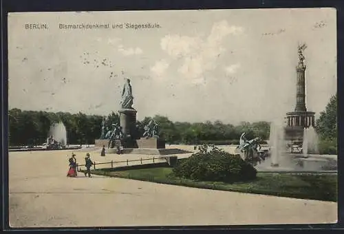 AK Berlin, Königsplatz mit Bismarckdenkmal