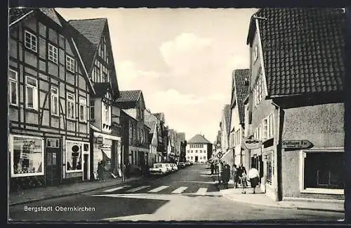 AK Obernkirchen, Strassenpartie mit Café