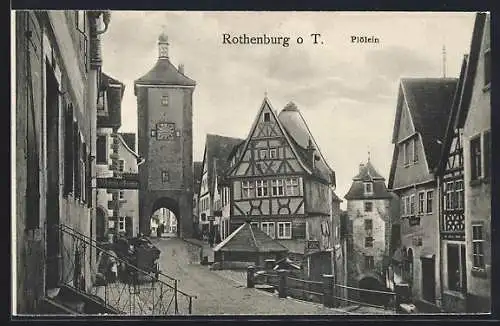 AK Rothenburg o. T., Plönlein mit Nähmaschinen-Geschäft