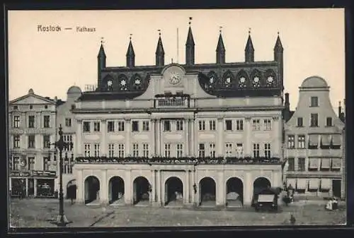 AK Rostock, Rathaus und Geschäfte