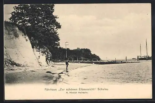 AK Schulau, Strandpartie mit einem Mann