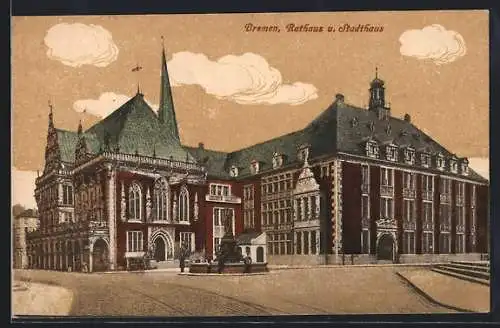 AK Bremen, Rathaus und Stadthaus