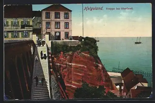 AK Helgoland, Treppe ins Oberland