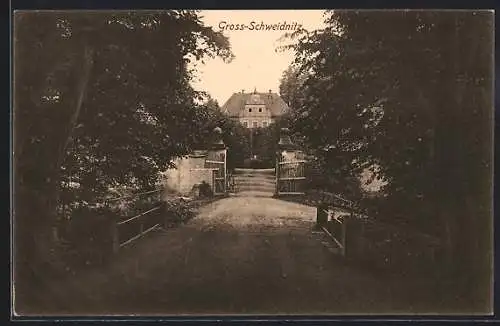 AK Gross-Schweidnitz, Blick aufs Schloss der Kgl.-Landes-Anstalt