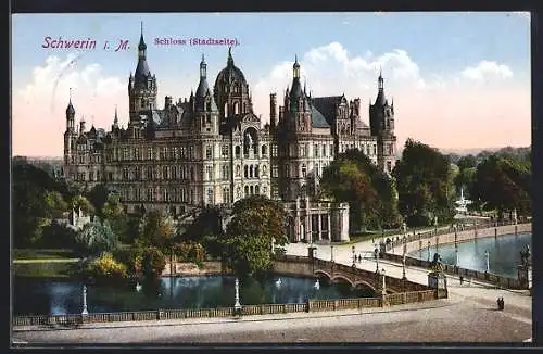 AK Schwerin / Mecklenburg, Schloss (Stadtseite)