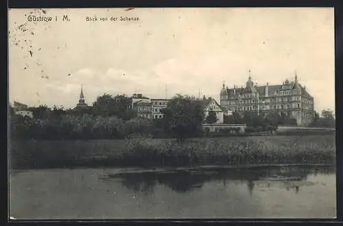 AK Güstrow i. M., Blick von der Schanze