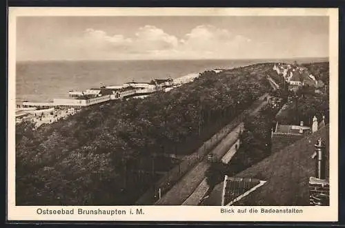 AK Brunshaupten i. M., Ostseebad, Blick auf die Badeanstalten