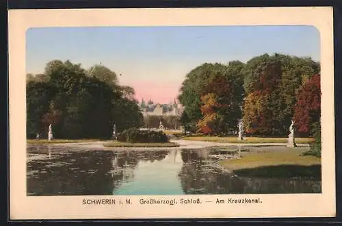 AK Schwerin i. M., Grossherzogliches Schloss mit Kreuzkanal