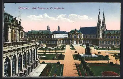 AK Dresden, Königlicher Zwinger mit Evangelischer Hofkirche