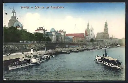 AK Dresden, Blick von der Carolabrücke