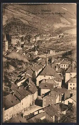 AK Vianden, Vue prise de la route de Diekirch