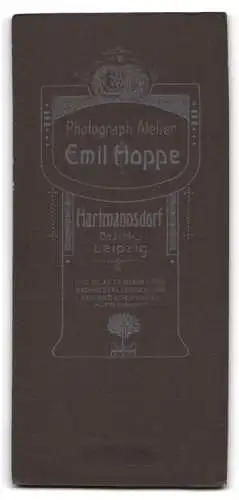 Fotografie Emil Hoppe, Hartmannsdorf, Leipzig, Frau in eleganter Kleidung