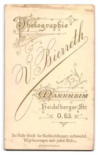 Fotografie V. Bierreth, Mannheim, Heidelbergerstrasse 65, Portrait eines Mannes im Anzug