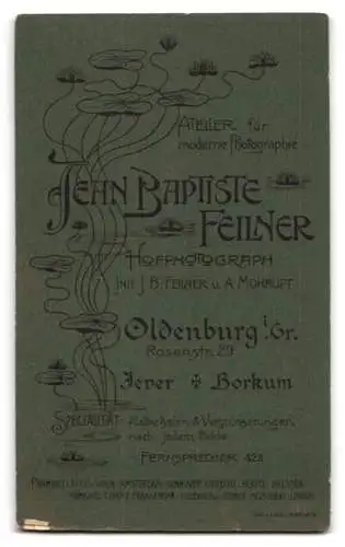 Fotografie Jean Baptiste Feilner, Oldenburg i. Gr., Rosenstr. 29, Porträt einer älteren Dame