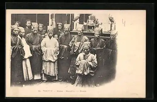 AK Hanoi, Notables en Prière, Priester, asiatische Volkstypen