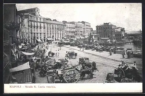 AK Napoli, Santa Lucia Vecchia, belebter Markt