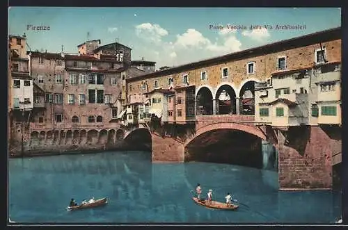 AK Firenze, Ponte Vecchio dalla Via Archibusieri