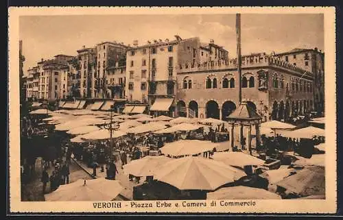 AK Verona, Piazza Erbe e Camera du Commercio