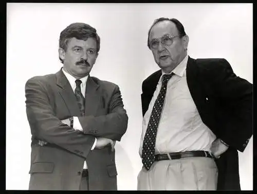 Fotografie Sepp Spiegl, Bonn, FDP-Landesvorsitzender Jürgen Möllemann, Ex-Aussenminister Hans-Dietrich Genscher