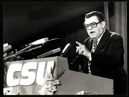 Fotografie Werek, Bonn, CSU-Vorsitzender Franz-Josef Strauss