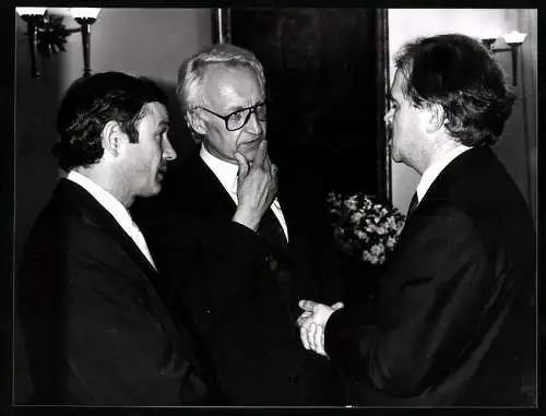 Fotografie Werek, München, Innenminister Edmund Stoiber mit Peter Gauweiler und Günther Beckstein